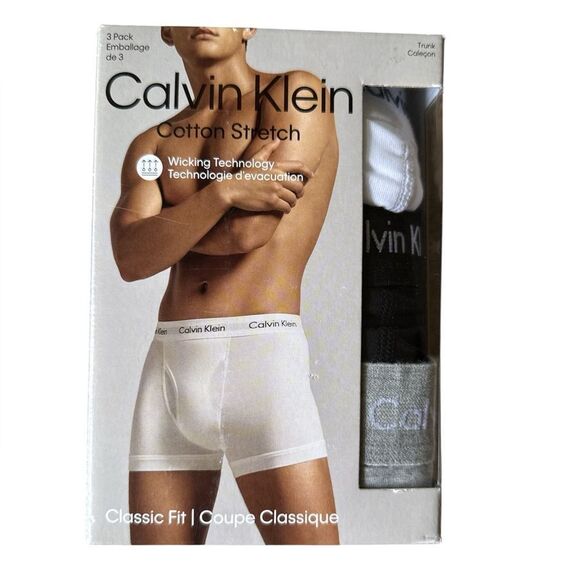Calvin Klein Black, Gray and White Boxer Trunk with Signature Waistband - XXL - Picture 1 of 4